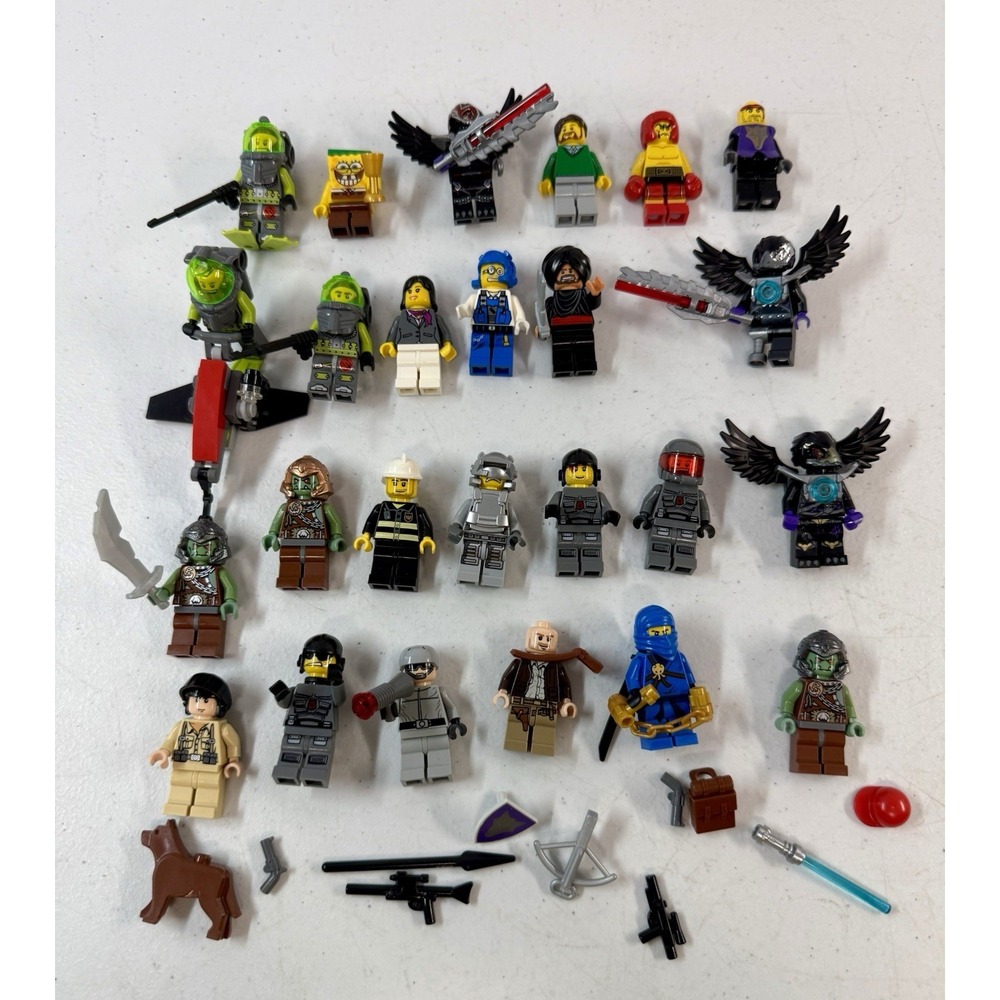 Huge Lot Of 25 Lego Minifigs SpongeBob Power Miners Castle Indiana Jones *MINT*